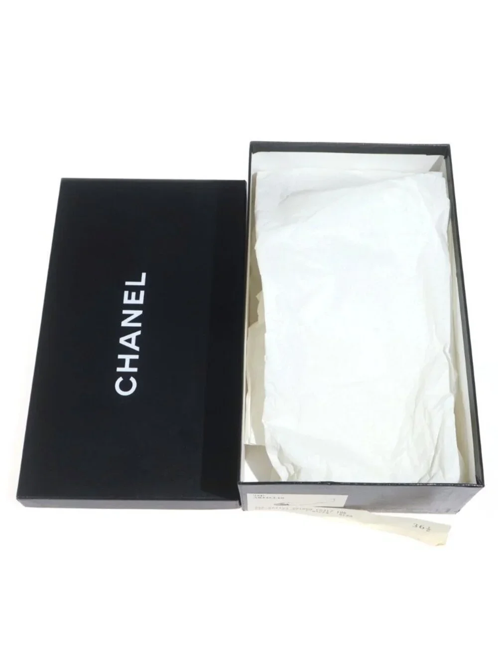Chanel CC Logo Flat Shoes Pumps Leather Black Beige
